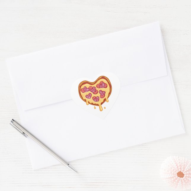Pizza lover heart sticker (Envelope)