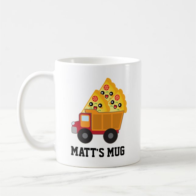 Pizza Lover Personalized Gift Coffee Mug (Left)