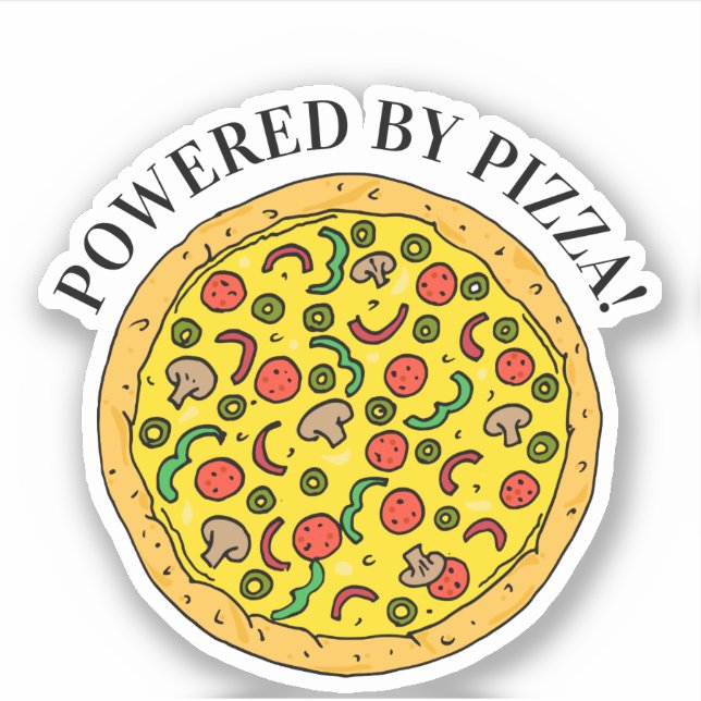 Pizza Lover Powered by Pizza Quote Sticker (Front)