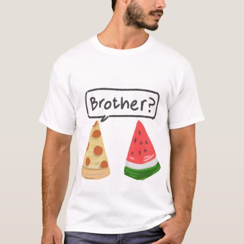 Pizza Lover Watermelon brother food Summer Vintage T_Shirt
