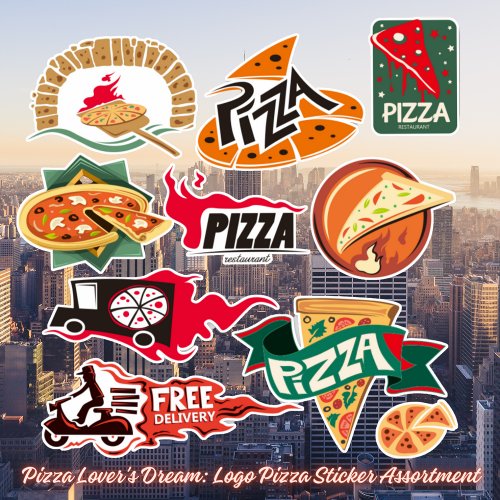 Pizza Lovers Dream Logo Pizza Sticker Assortment