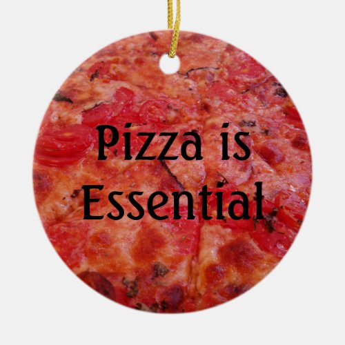 Pizza Lovers Essential Christmas Ceramic Ornament