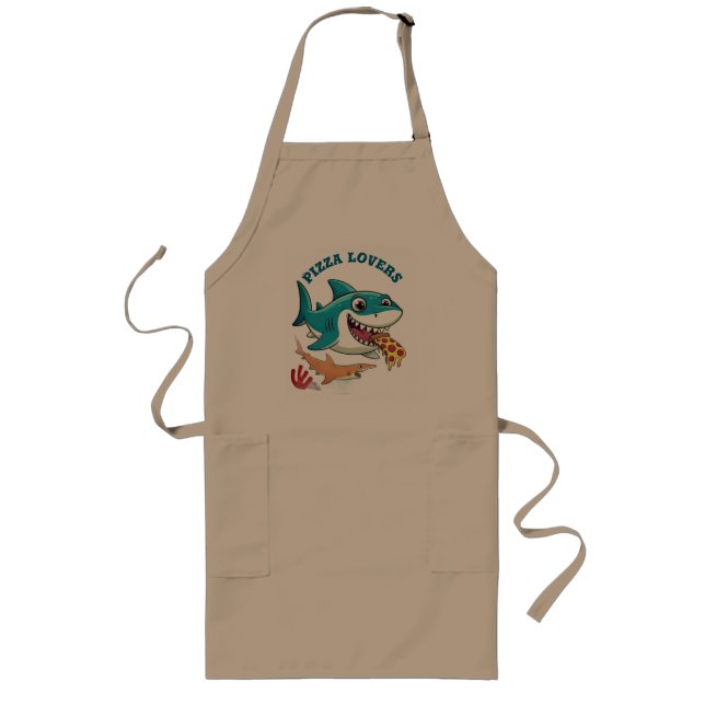 Pizza lovers long apron (Front)