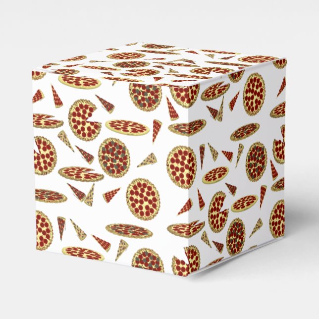 Pizza Lover's Pattern Favor Boxes (Front Side)