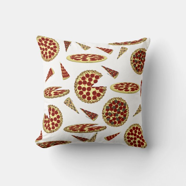 Pizza Lover's Pattern Throw Pillow (Front)