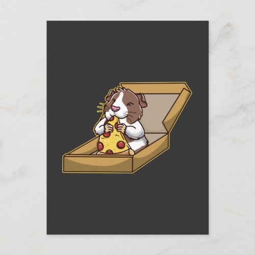 Pizza loving Guinea Pig Cute Rodent Animal Postcard