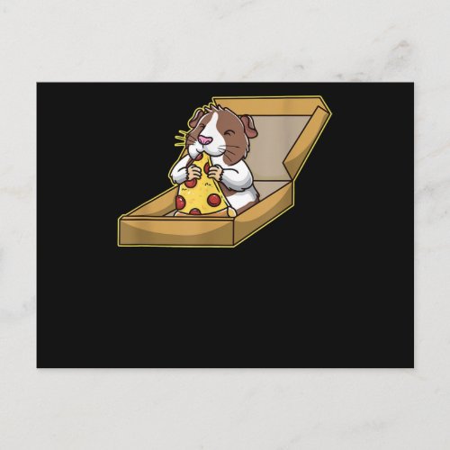 Pizza Loving Guinea Pig Cute Rodent Animal Postcard