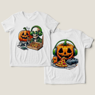 Pizza-Loving Skeleton: Gaming, Cheese Overload Tri-Blend Shirt