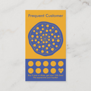 Pizza Loyalty Business Card Stamp Card