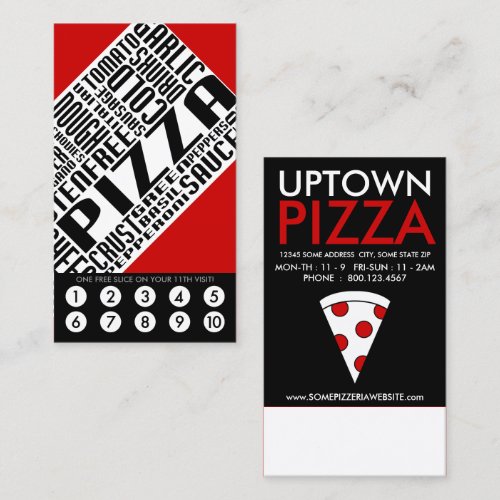 pizza loyalty (wordWEBs) Business Card