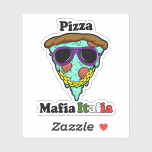 Pizza Mafia Italia – Funny Gangster Pizza Slice Sticker