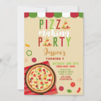 Pizza Making Party Birthday Party Invite