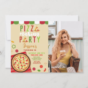 Pizza Making Party Birthday Party Photo Invitation
