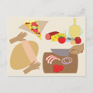 Pizza Making Postcard