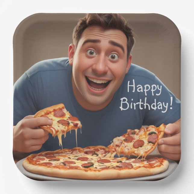Pizza Man Paper Plates (Front)