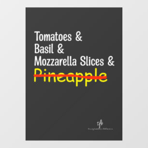 Pizza Margherita W/O Pineapple Window Cling