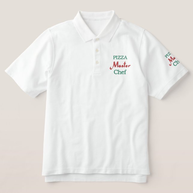 PIZZA   Master Chef  Embroidered Polo Shirt (Design Front)