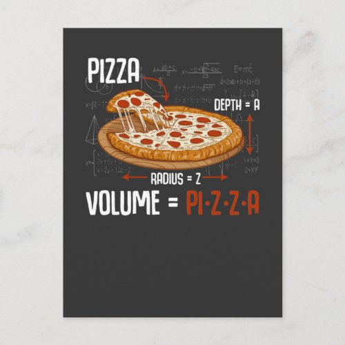 Pizza Mathematics Formula Physics Science Foodie Postcard