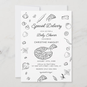  Pizza   Modern Baby Shower  Invitation