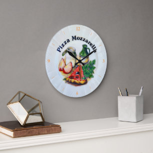 Pizza Mozarella Large Clock