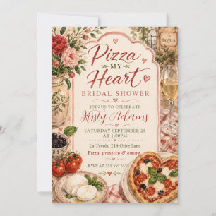 Pizza My Heart Bridal Shower Invitation