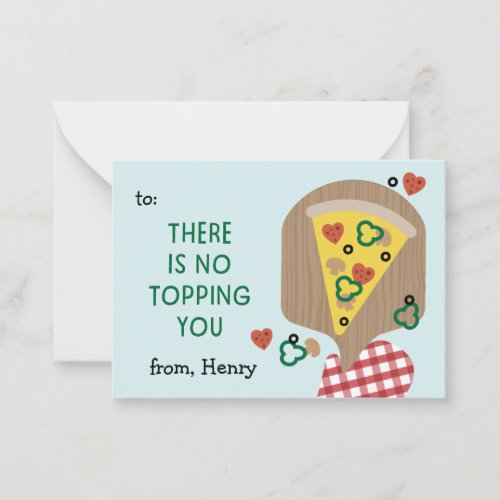 Pizza My Heart classroom valentine Note Card