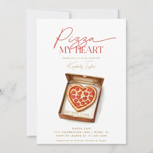 Pizza My Heart Italian Bridal Shower Invitation (Front)