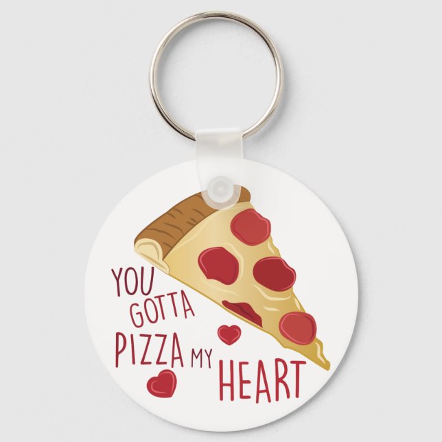 Pizza My Heart Keychain (Front)