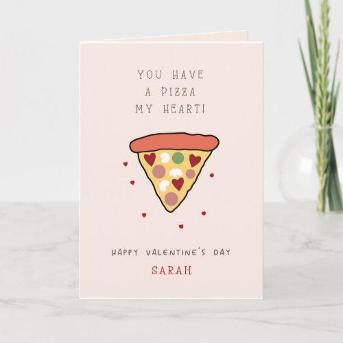  Pizza My Heart Kids Classroom Valentines Day Card