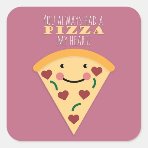 Pizza My Heart Square Sticker