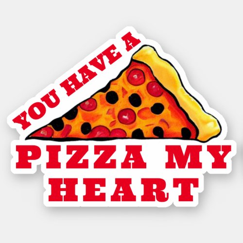 Pizza my heart sticker