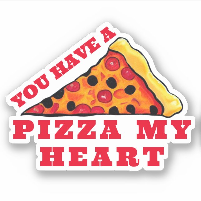 Pizza my heart sticker (Front)