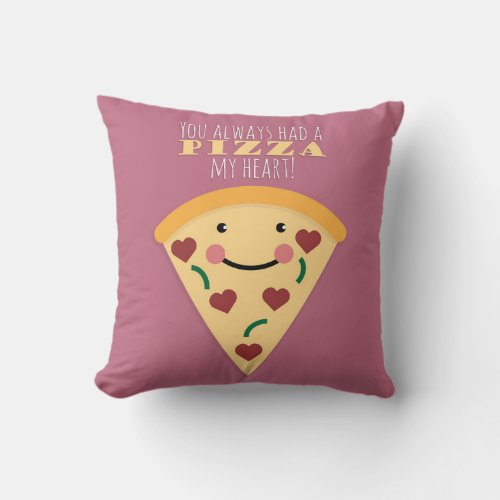 Pizza My Heart Throw Pillow