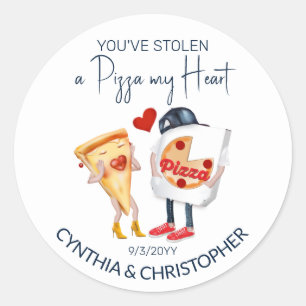 Pizza My Heart Wedding Classic Round Sticker