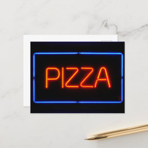 PIZZA Neon Sign Postcard