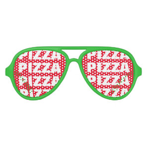Pizza obsession party shades. Funny big sunglasses