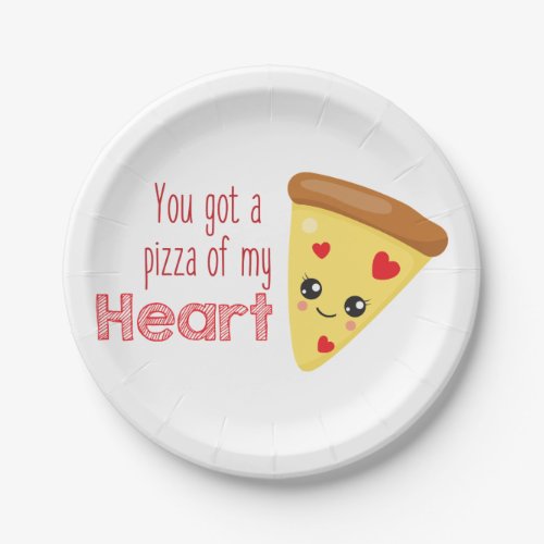 Pizza Of My Heart Paper Plates