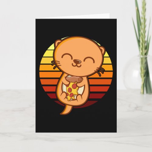 PIZZA OTTER Otter Lover Otter Animal Cute Otters Card