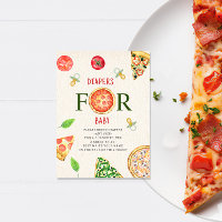 Pizza + Pacifiers Baby Shower Diaper Raffle Ticket