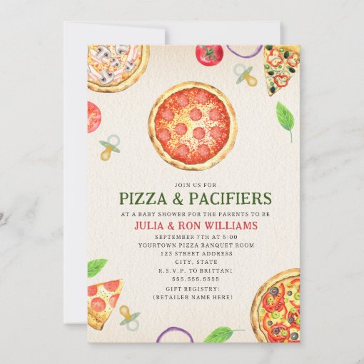 Sursurprise Pizza & Pacifiers Baby Shower Banner & Garland - Fast Food Themed Party Decorations - View #4