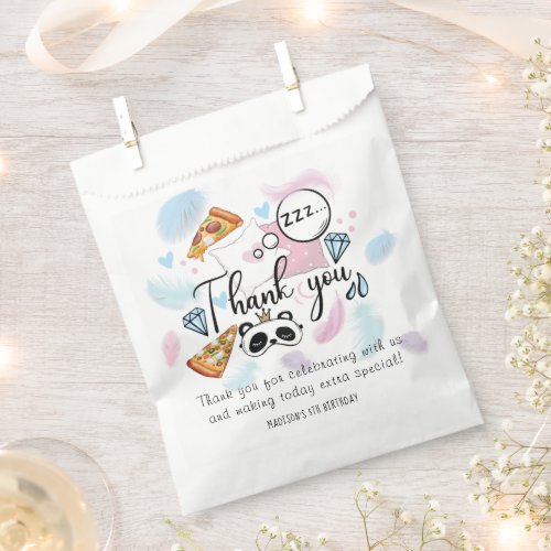 Pizza  Pajamas Personalized Slumber Party  Favor Bag