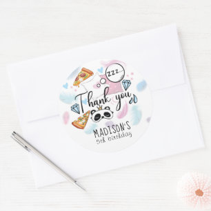 Pizza & Pajamas Slumber Party Personalized Classic Round Sticker
