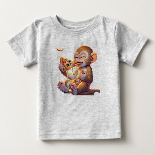 Pizza Pal Little Cute Monkey T_Shirt Design