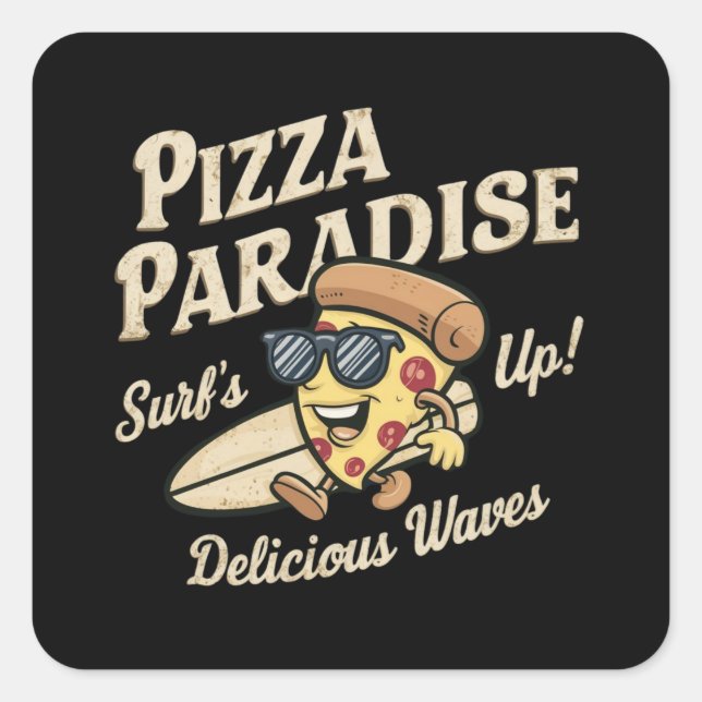 Pizza Paradise Square Sticker (Front)