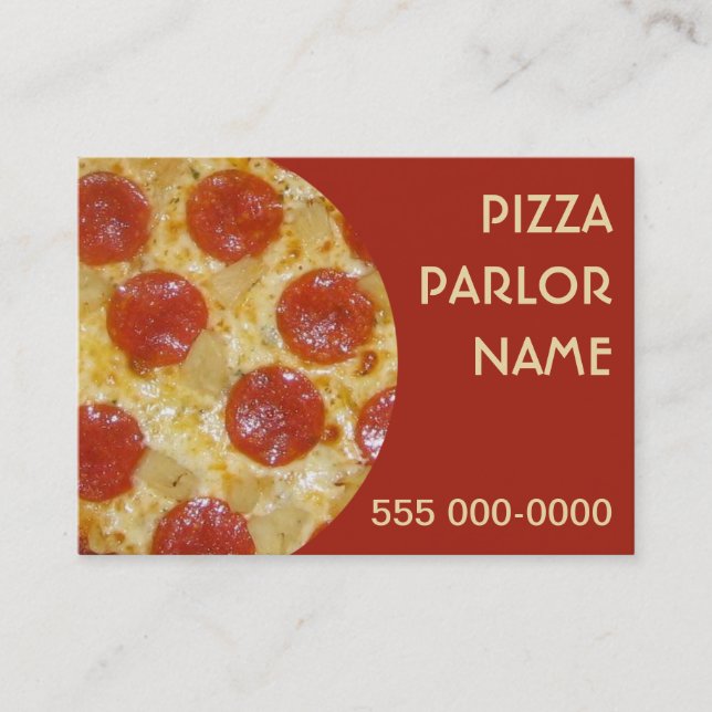 Pizza Parlor custom business cards (Front)