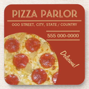 Pizza Parlor custom coasters