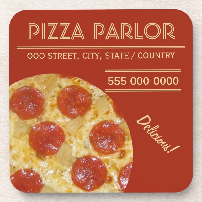 Pizza Parlor custom coasters (Front)