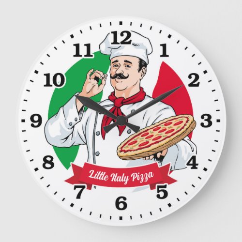 Pizza Parlor Pizzeria Italian Personalizable Clock