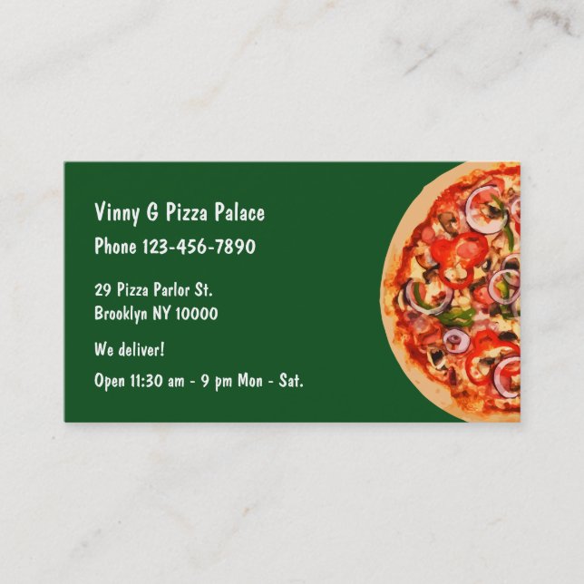 Pizza Parlor Restaurant Business Card (Front)