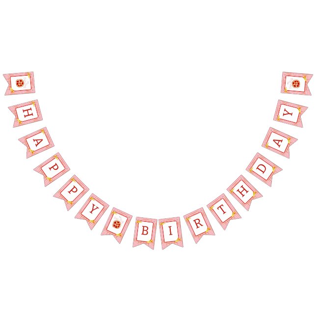 Pizza Party Any Age Birthday Bunting Flags (All)
